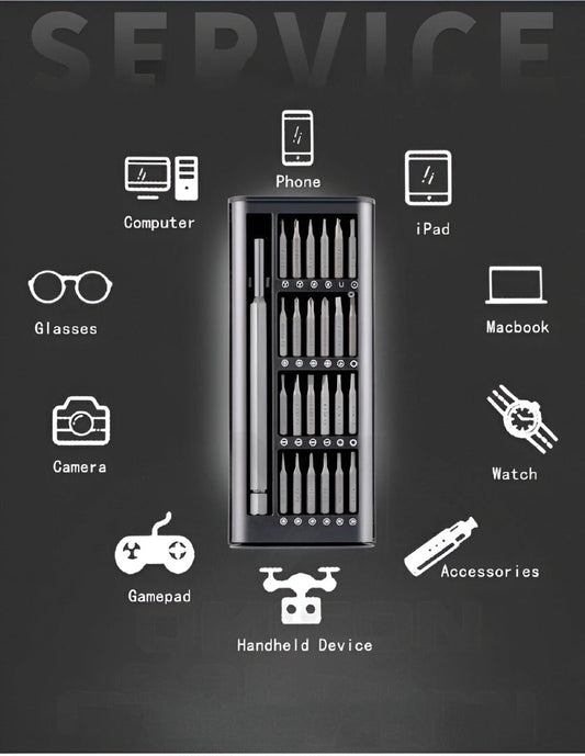 24 In 1 Screw Driver Tiny Magnetic Tools Kit For Repairing Long Handle Screwdriver