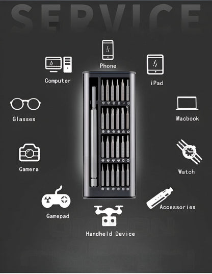 24 In 1 Screw Driver Tiny Magnetic Tools Kit For Repairing Long Handle Screwdriver