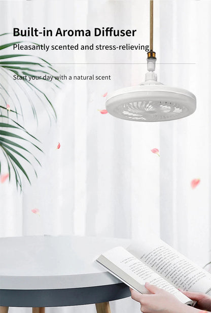 30W Remote Control Ceiling Fan Lamp Infinitely Dimmable E27 Base Noise Mute 3-Speed Wind Speed Adjustment LED Light 85-265V