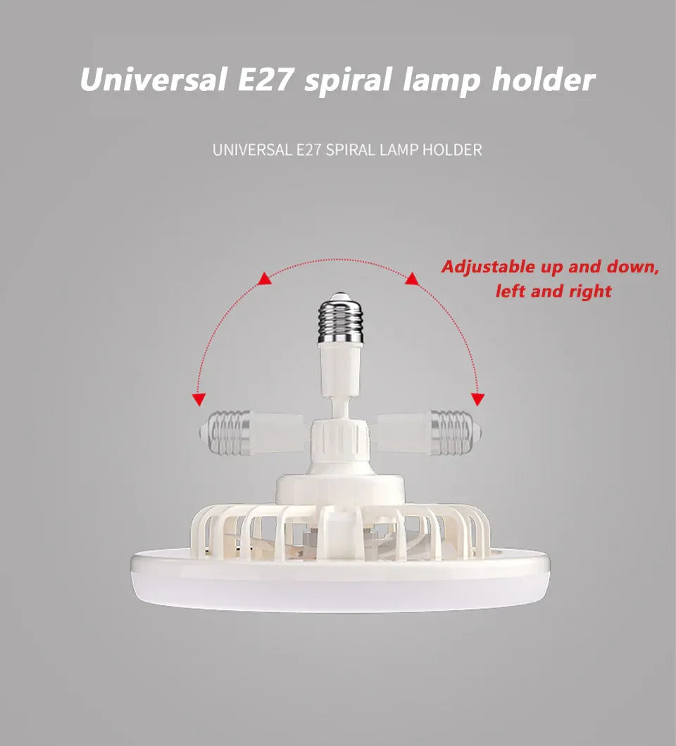 30W Remote Control Ceiling Fan Lamp Infinitely Dimmable E27 Base Noise Mute 3-Speed Wind Speed Adjustment LED Light 85-265V