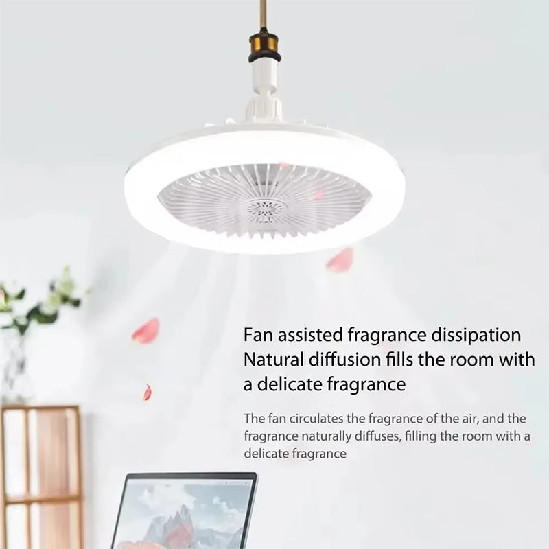 30W Remote Control Ceiling Fan Lamp Infinitely Dimmable E27 Base Noise Mute 3-Speed Wind Speed Adjustment LED Light 85-265V