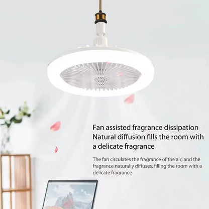 30W Remote Control Ceiling Fan Lamp Infinitely Dimmable E27 Base Noise Mute 3-Speed Wind Speed Adjustment LED Light 85-265V