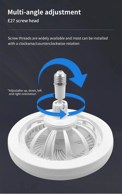 30W Remote Control Ceiling Fan Lamp Infinitely Dimmable E27 Base Noise Mute 3-Speed Wind Speed Adjustment LED Light 85-265V