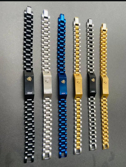 Rolex-Style Stainless Steel Men's Bracelet