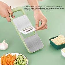 Multifunctional Roller Vegetable Cutter, 5 In 1 Vegetable Slicer And Cutter, Manual Rotary Drum Greator, Hand Roller Type Square Drum Vegetable Cutter with5 Removable Blades For Kitchen