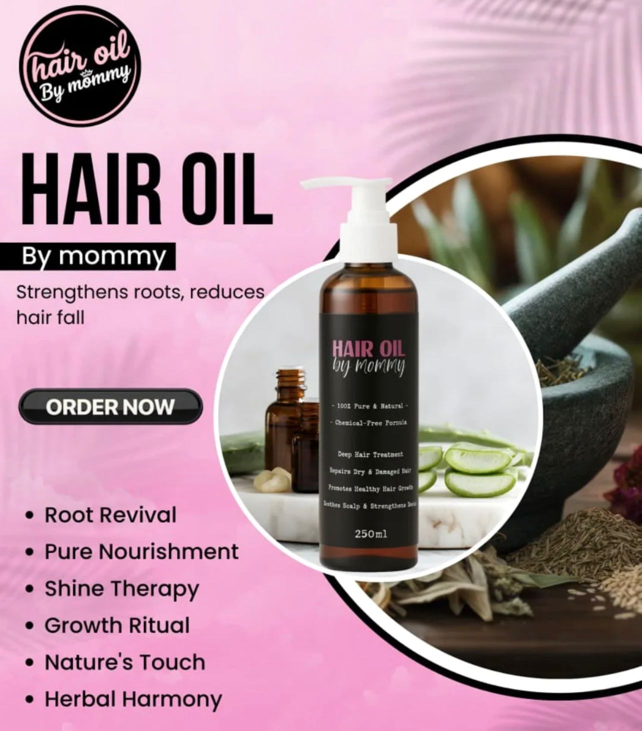 Hair Oil By Mommy-Hair Strengthening Oil – Faster Growth, Less Hair Fall”